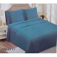 Juego de Sábanas 2 Plazas 144 Hilos con Broderie - Petróleo M8717