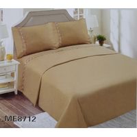 Juego de Sábanas 2 Plazas 144 Hilos con Broderie - Mostaza M8712