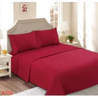 Juego de Sábanas 2 Plazas 144 Hilos con Broderie - Rojo M8706