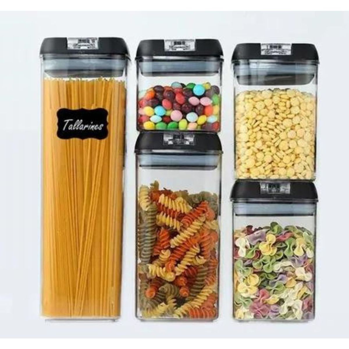 GENERICO - Pack 5 Envases Recipientes Hermeticos Especieros Cocina