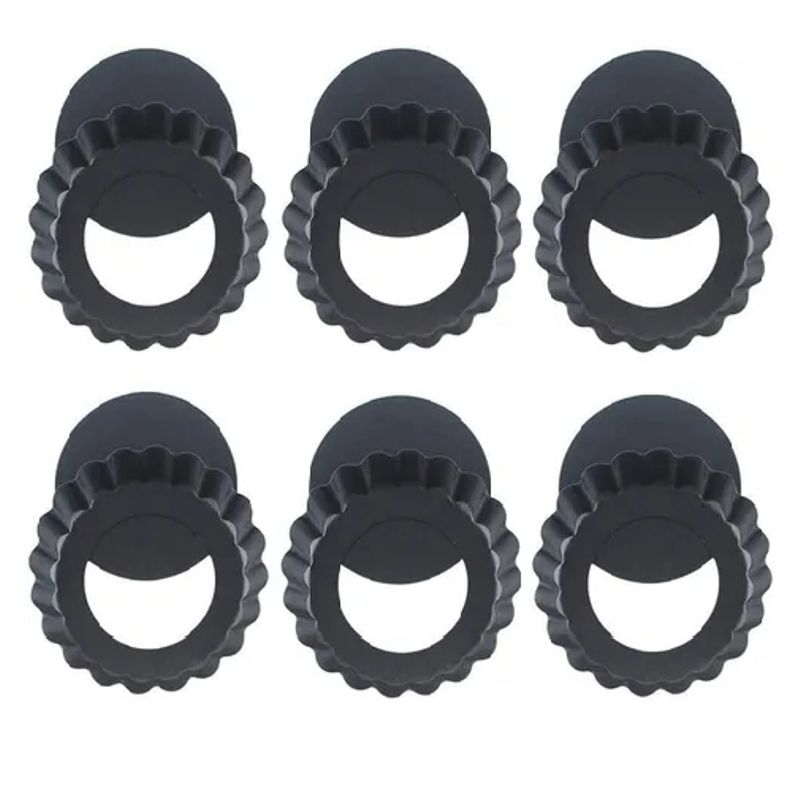 GENERICO - Pack X6 Moldes Tartaleta Desmontable Tarta Individual 105cm