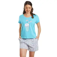 BECKIL - COD 1753 PIJAMA ALGODON DELGADO SHORT ESTAMPADO.