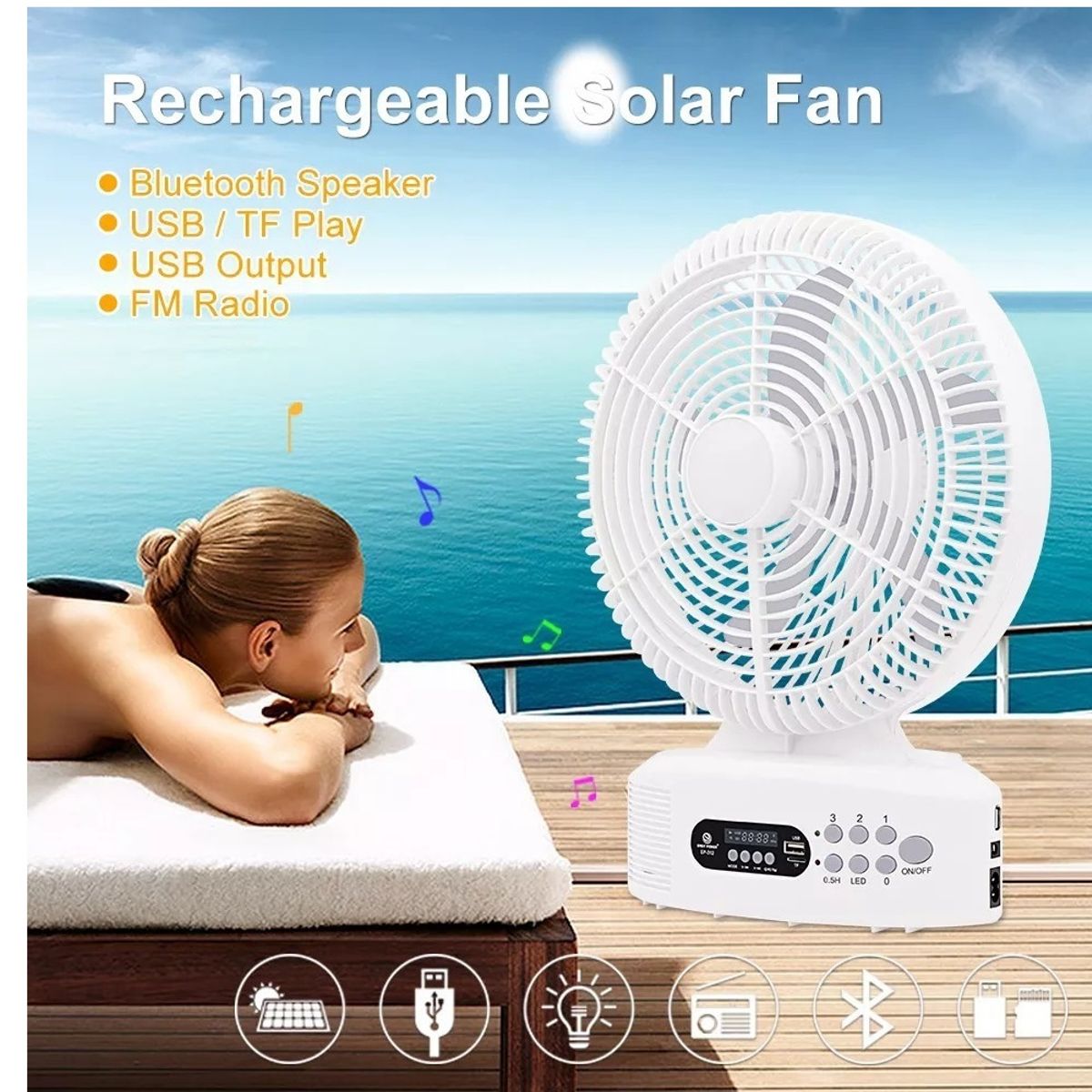 GENERICO - Ventilador Portátil Multifuncional Recargable