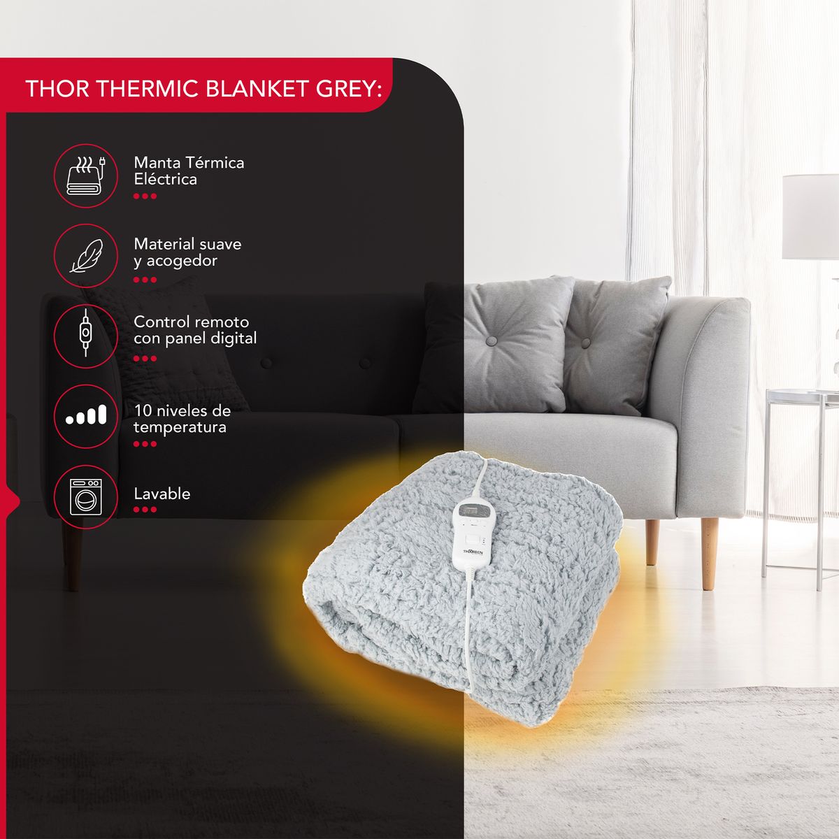 THORBEN - Manta térmica Thor Thermic Blanket Grey