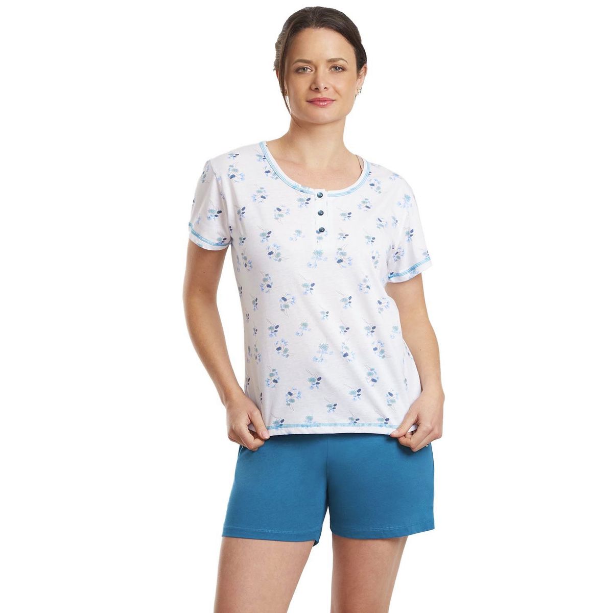 BECKIL - BECKIL COD 1756 PIJAMA SHORT ALGODON DELGADO POLERA ESTAMPADA.
