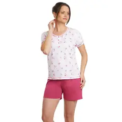 BECKIL - COD 1756 PIJAMA SHORT ALGODON DELGADO POLERA ESTAMPADA.