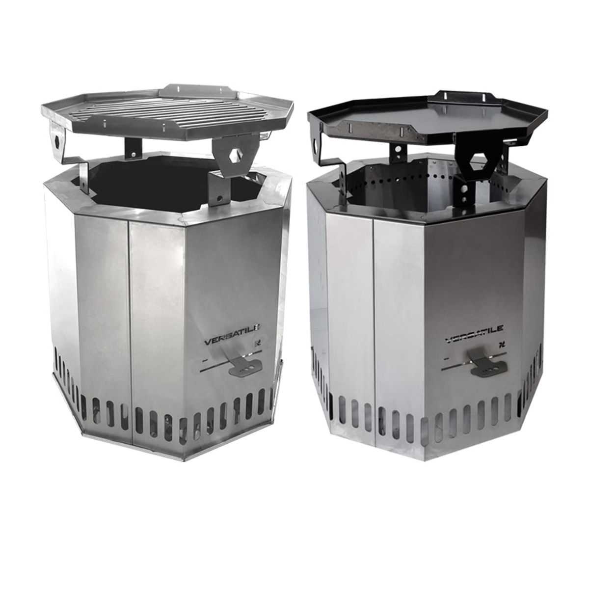 VERSATILE - Brasero Sin Humo Con  Parrilla y Plancha