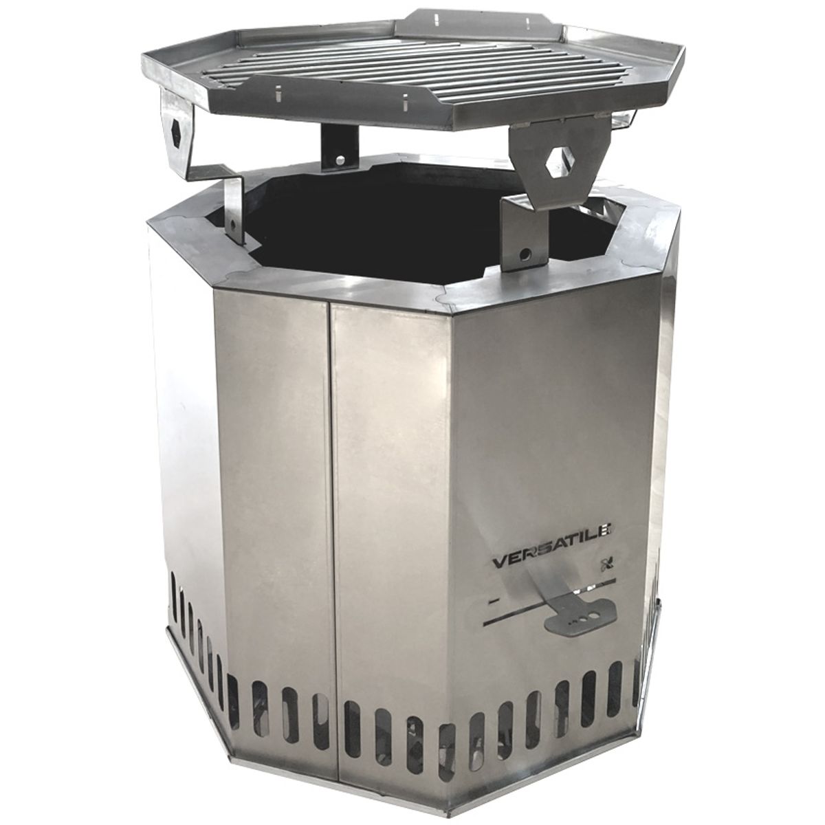 VERSATILE - Brasero Sin Humo Con  Parrilla y Plancha