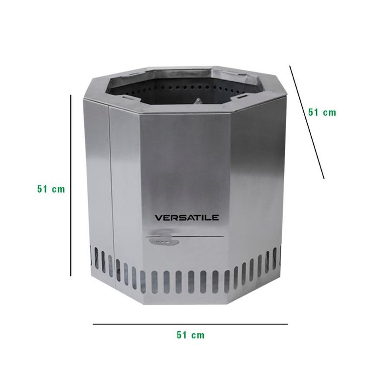 VERSATILE - Brasero Sin Humo Con Plancha Enlozada