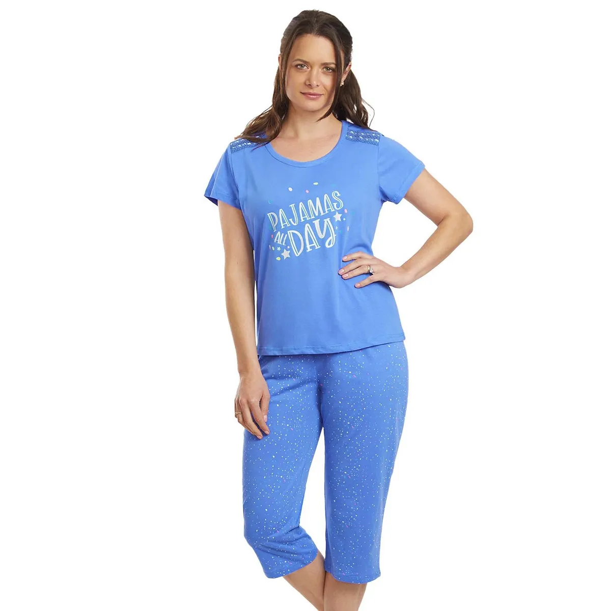 BECKIL - BECKIL COD 1763 PIJAMA CAPRI ALGODON DELGADO PANTALON ESTAMPADO