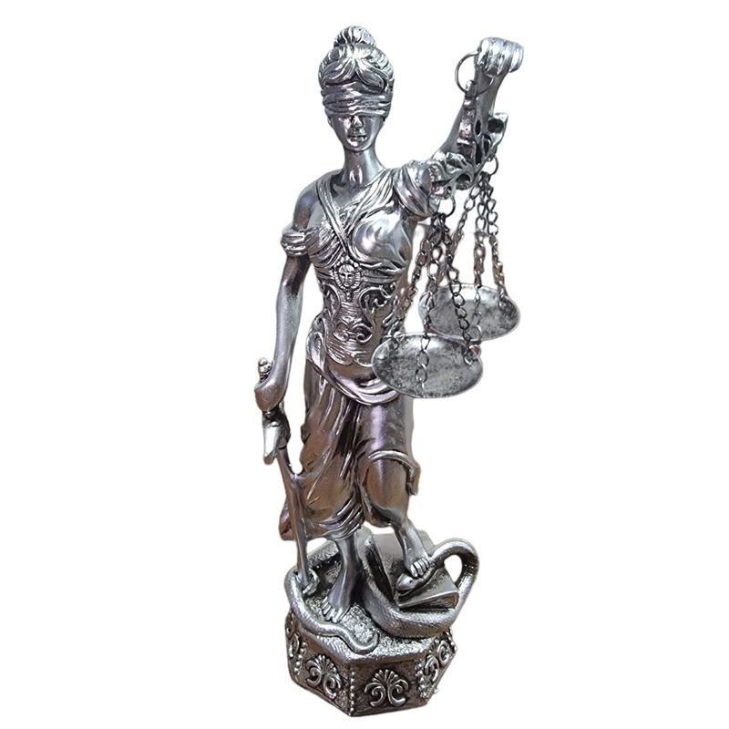 GENERICO - Dama De La Justicia Figura Decorativa Silver 28 cm