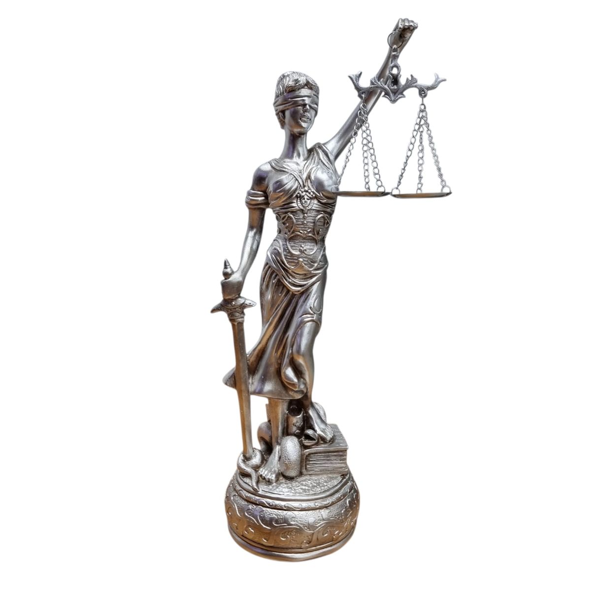 GENERICO - Dama De La Justicia Figura Decorativa Silver 35 cm