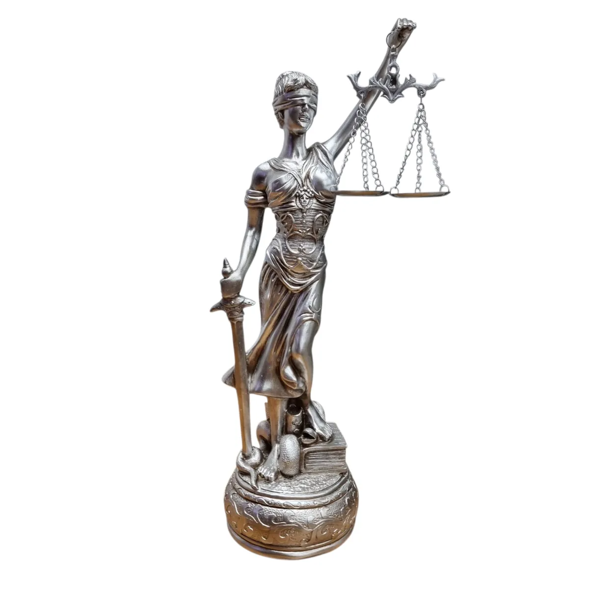 GENERICO - Dama De La Justicia Figura Decorativa Silver 35 cm