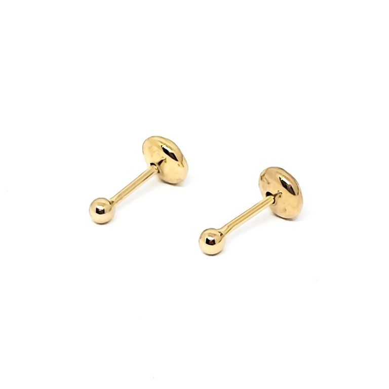 Aros Bebe Bola 2mm Enchapado Oro 18K
