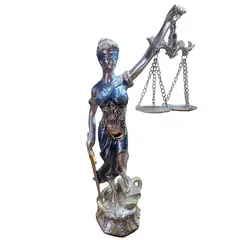 GENERICO - Dama De La Justicia Figura Decorativa Blue Metal 35 cm