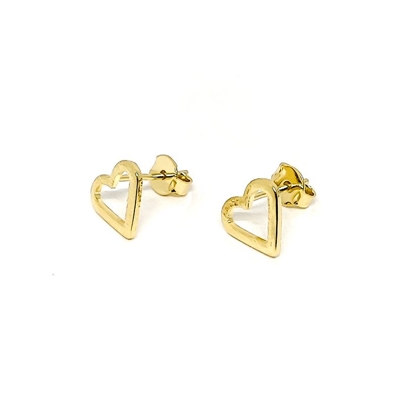 ANDREA COGGIOLA JOYAS - Aros Corazón Fino Calado 9mm Enchapado Oro 18K