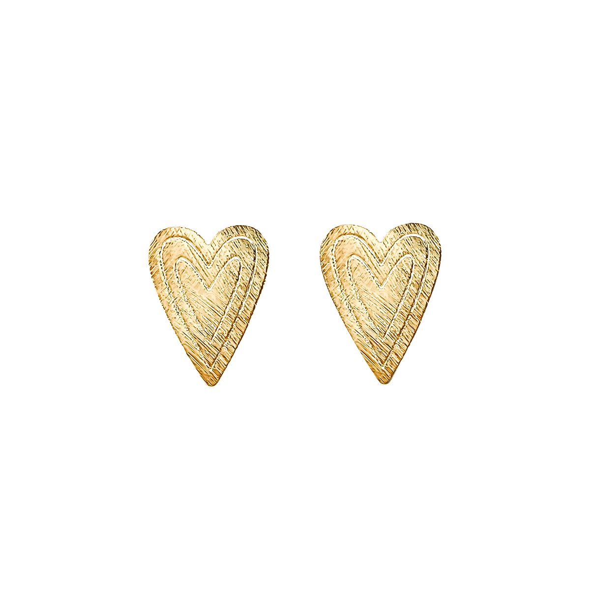 COGGIOLA - Aros Corazón Satinado Enchapado Oro 18K
