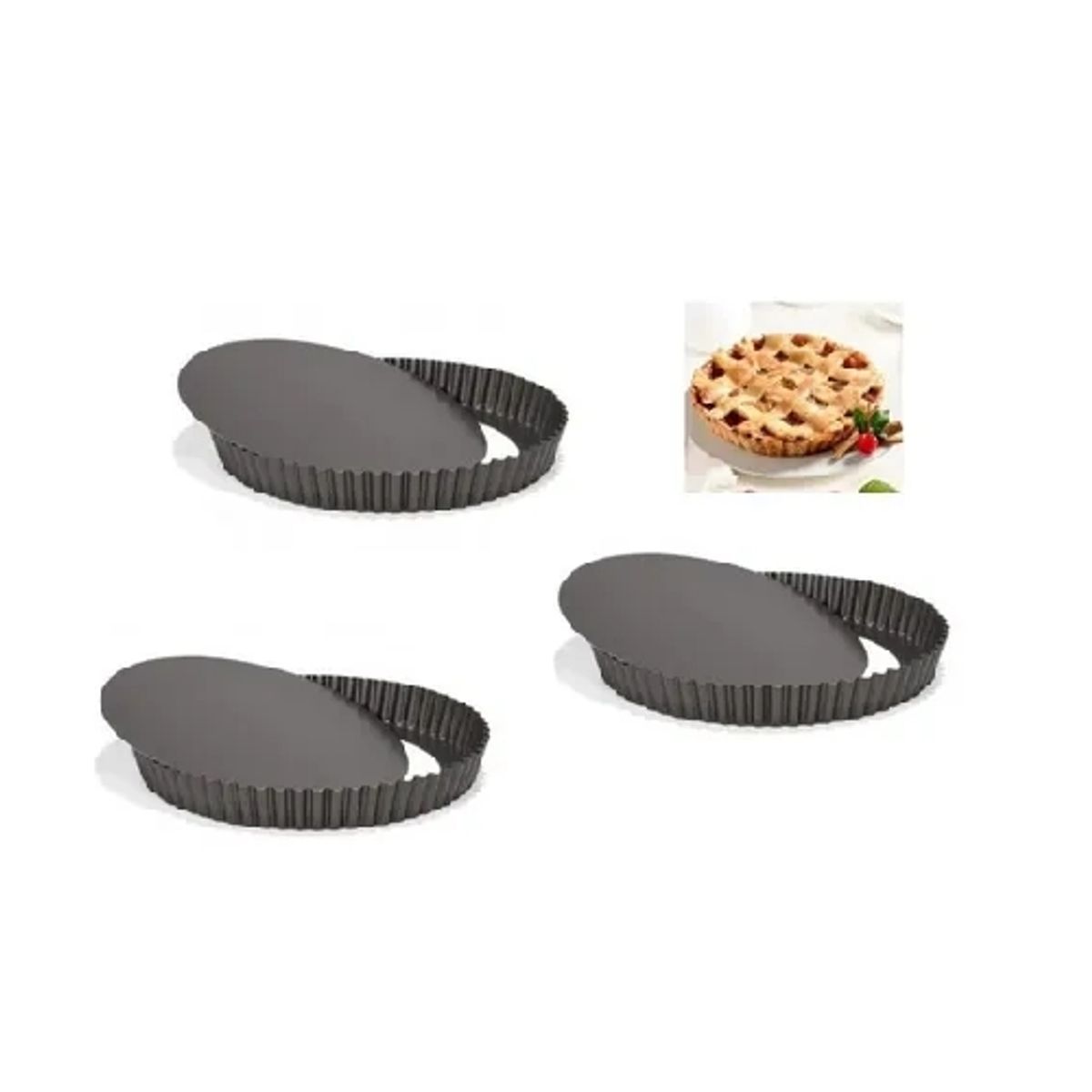 GENERICO - Pack X3 Molde Desmontable Molde Desmontables Reposteria 20cm