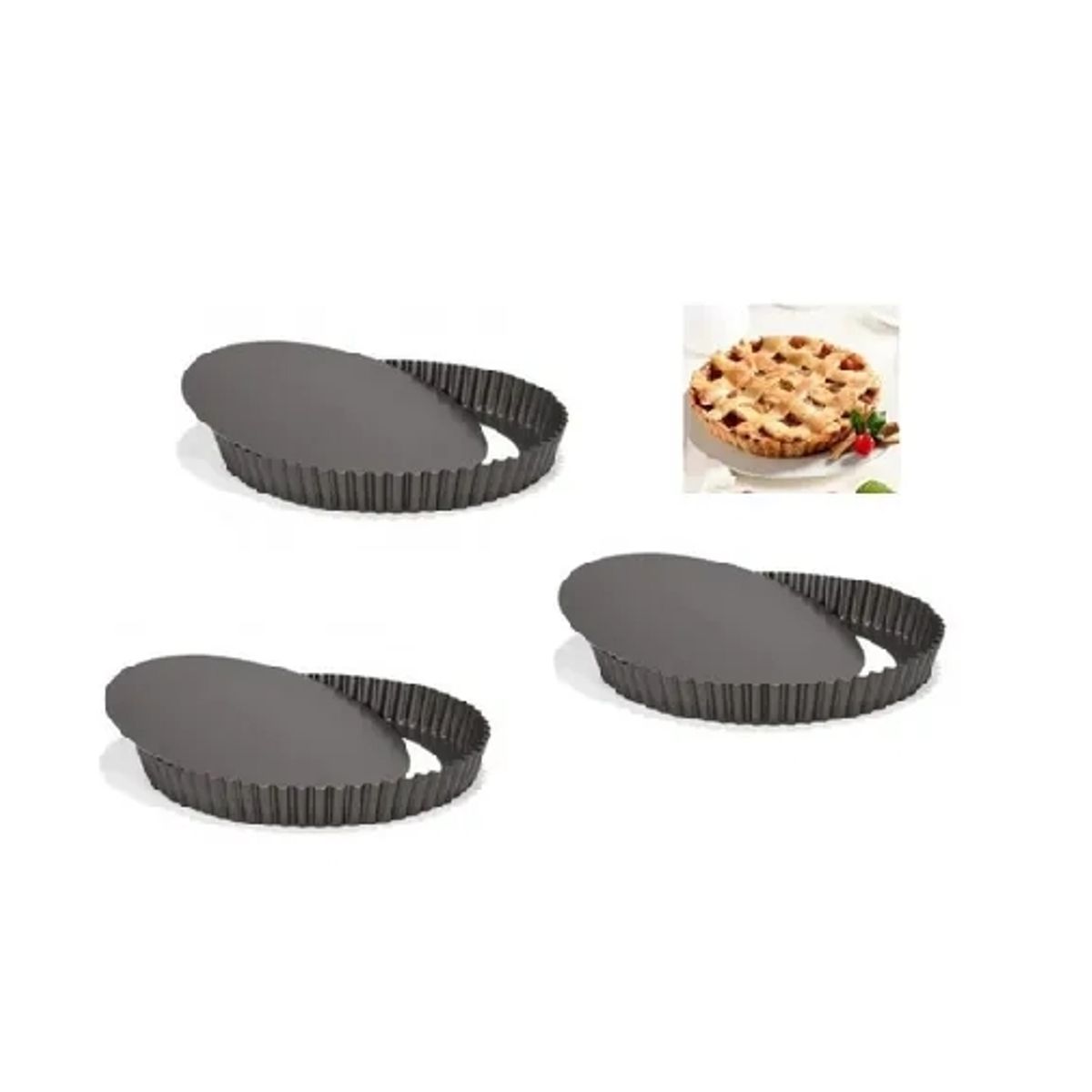 GENERICO - Pack X3 Molde Desmontable Molde Desmontables Reposteria 20cm