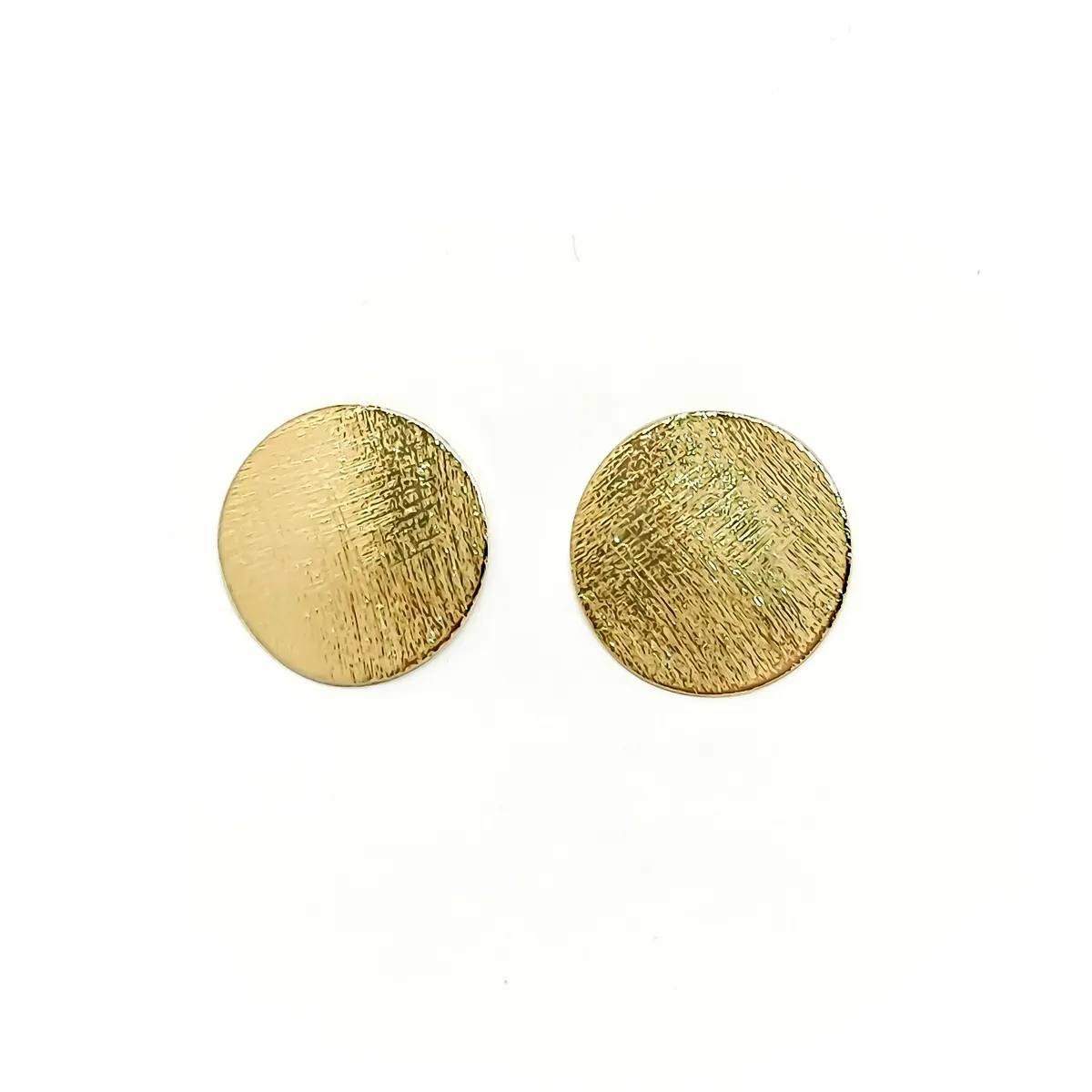 ANDREA COGGIOLA JOYAS - Aros Disco Satinado 18mm Enchapado Oro 18K
