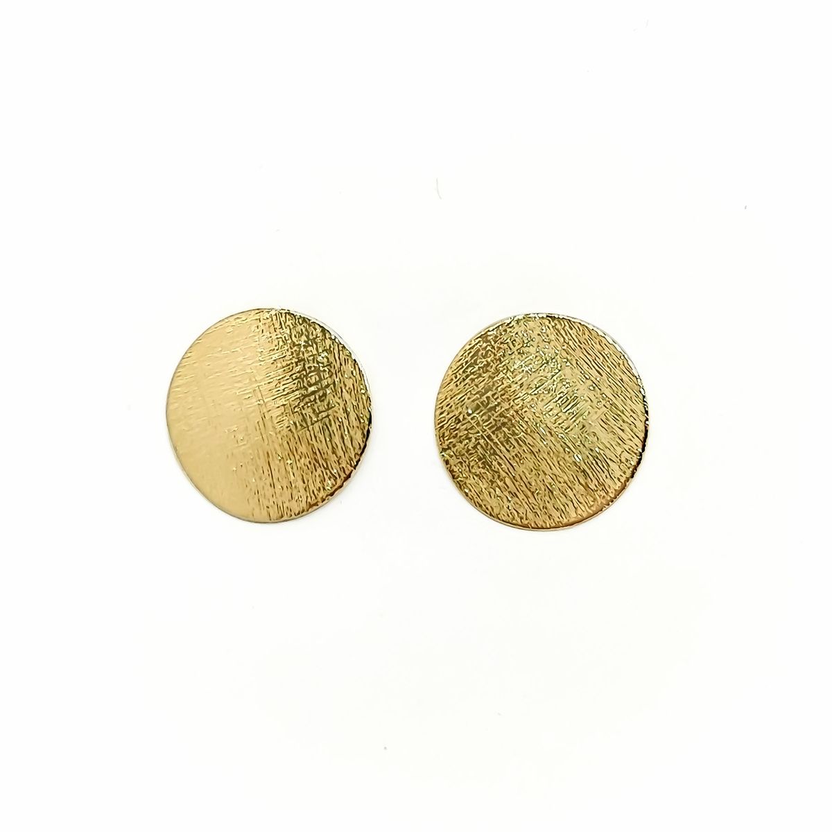 ANDREA COGGIOLA JOYAS - Aros Disco Satinado 18mm Enchapado Oro 18K