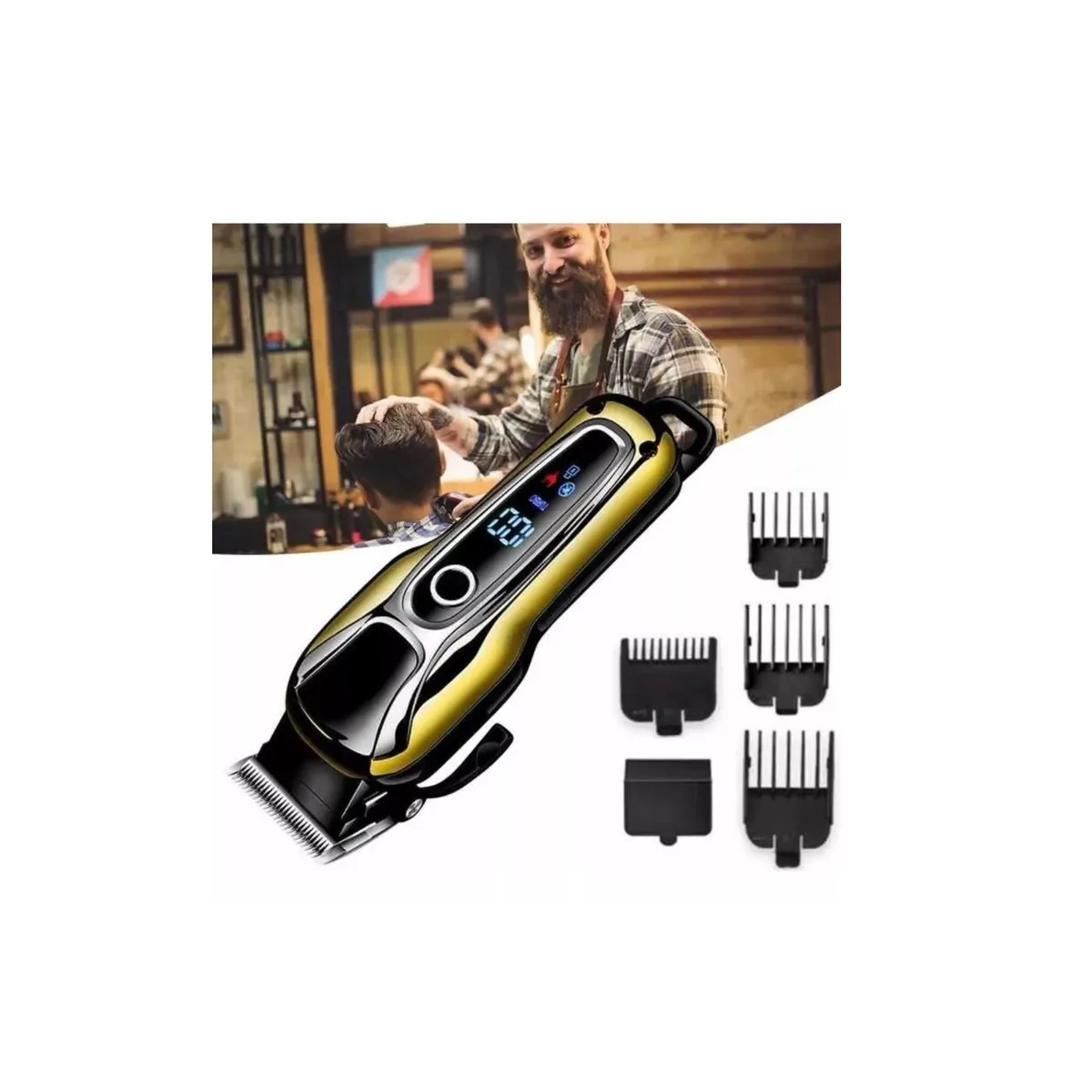 KEMEI - Cortadora de pelo Kemei KM-1990 negra y dorada 110V240V