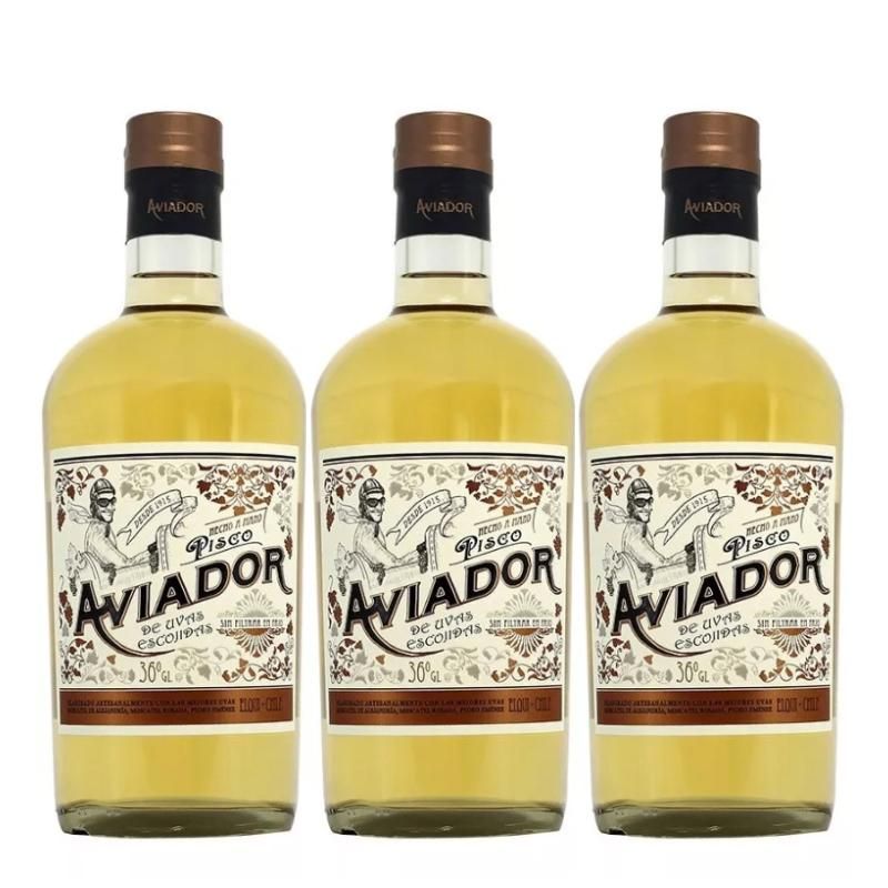 AVIADOR - 3 Piscos Aviador 36º - Dorado