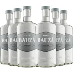 BAUZA - 6 Piscos Transparente, (1000ml. 40%) - Transparente