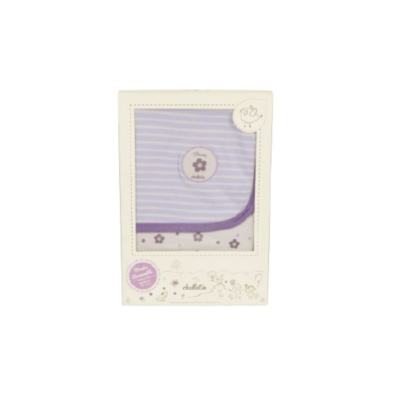 CHALLATIN - Manta Reversible En Caja Doble Tela Lila