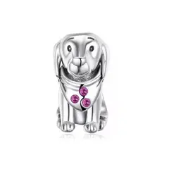 SILVER HEART - Charm Perro con Pañuelo en Plata Fina 925