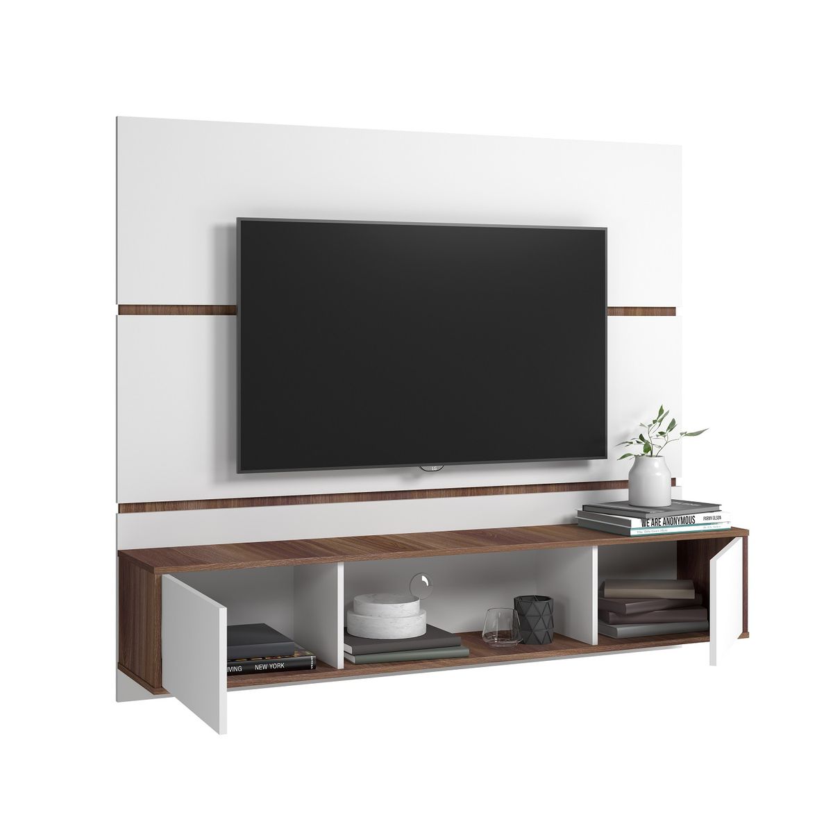 VE MUEBLES - PANEL RACK TV 65 NESKA BLANCO CASTAÑO
