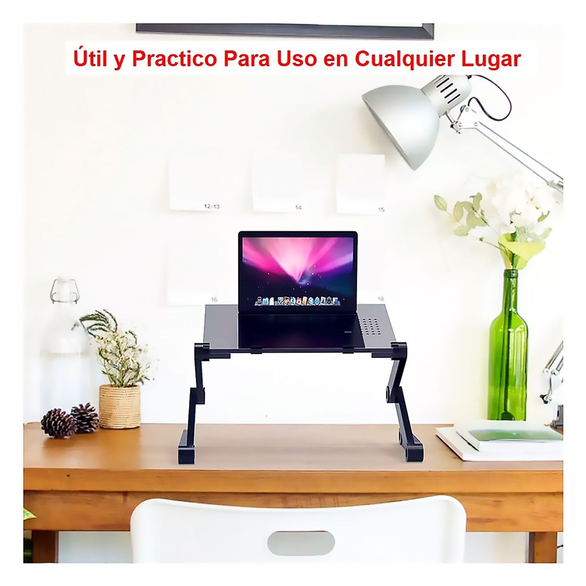 GENERICO - Soporte Notebook Alzador Elevador Plegable Ajustable