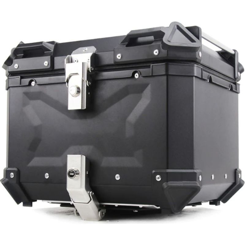 GENERICO - Maleta Moto Top Case Aluminio 45 Litros + Base, Black X-series.