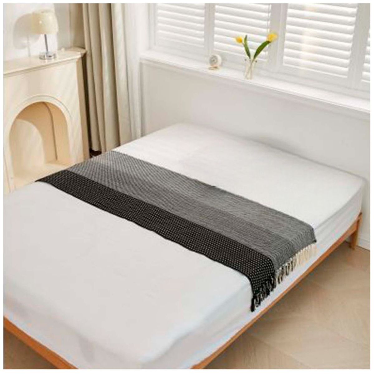 GENERICO - Piecera de Algodon-Lino 60*180 + 02 Fundas de cojin