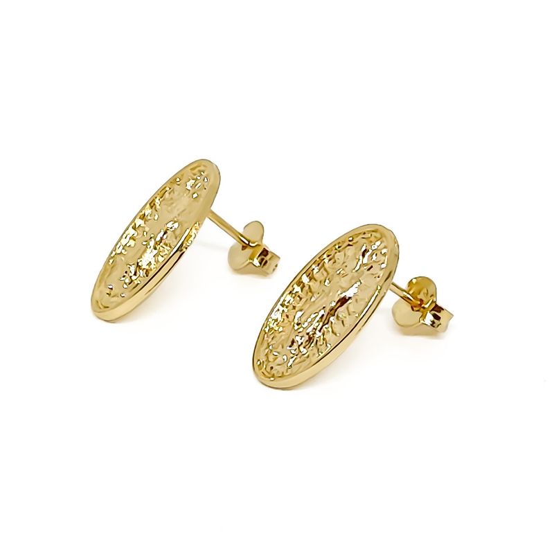 ANDREA COGGIOLA JOYAS - Aros Medalla Virgen de Guadalupe Enchapado Oro 18K