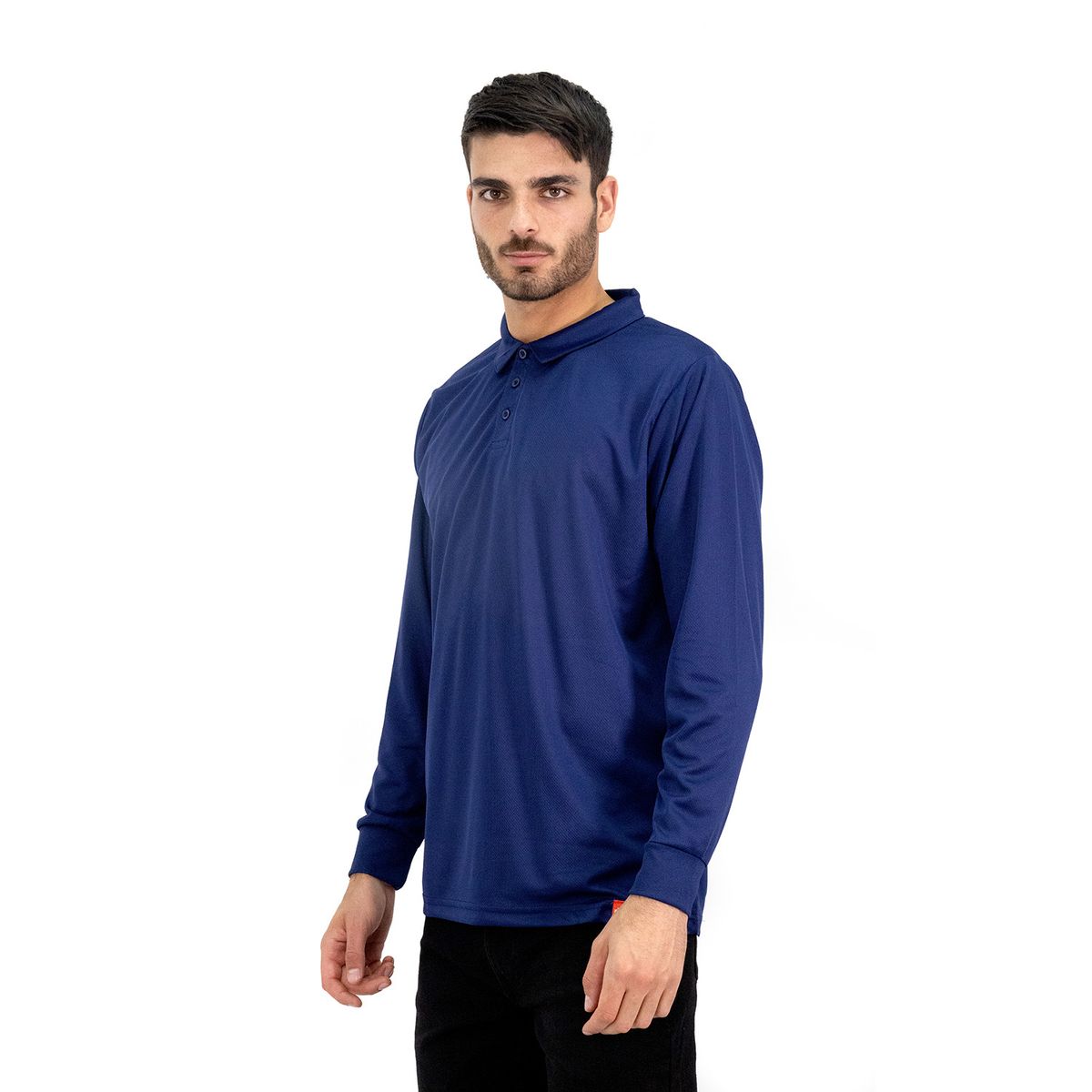 QUEBEC - Polera Cooldry Quebec Manga Larga Azul