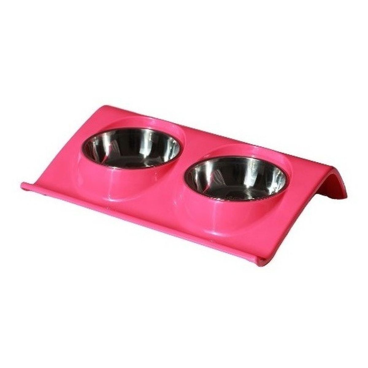 MASCAN - Plato Melamina Doble Z Talla S Fucsia Perro Mascan