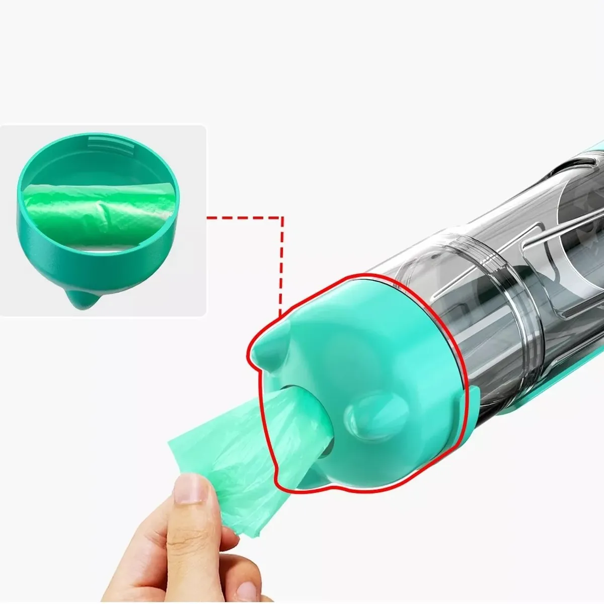 GENERICO - Botella para agua comida y bolsas para desechos para Perros