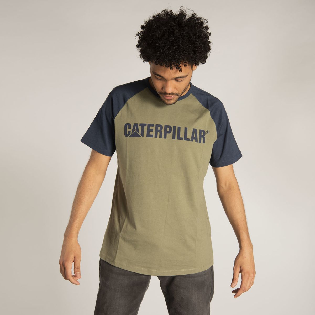 CAT - Polera M/C Hombre Logo Team Tee Azul CAT