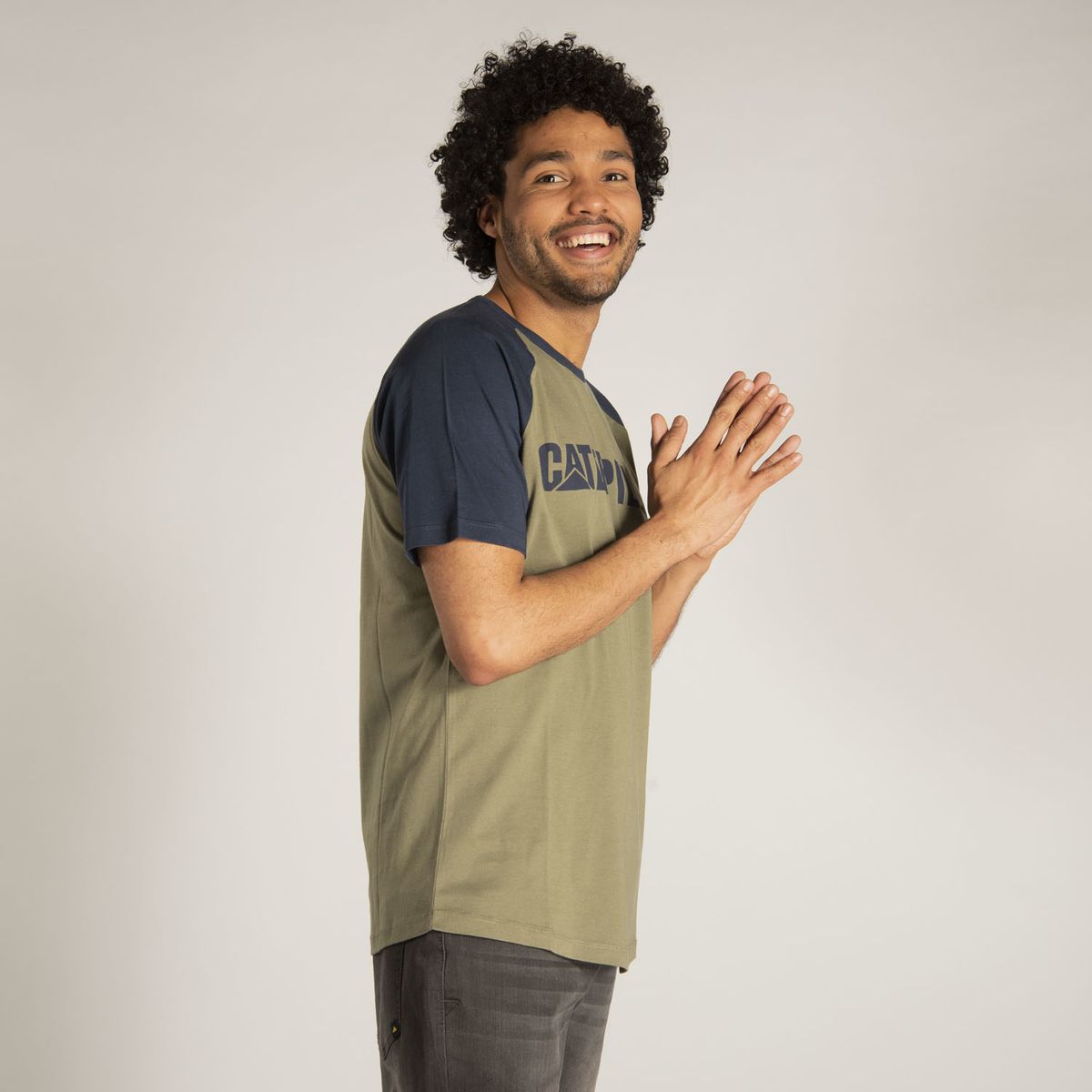 CAT - Polera M/C Hombre Logo Team Tee Azul CAT