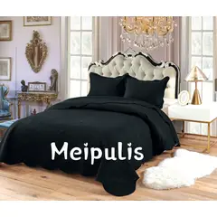 GENERICO - Cobertor Quilts de Verano 2 plazas Negro
