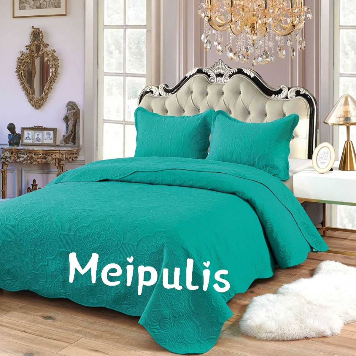 GENERICO - Cobertor Quilts de Verano 2 plazas Turquesa