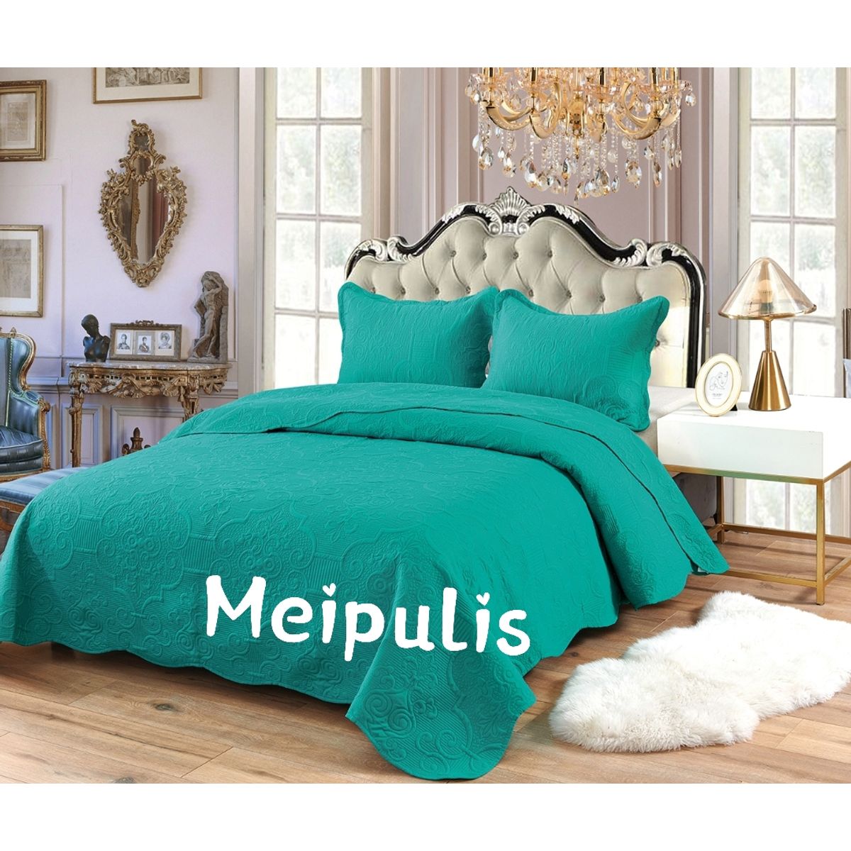 GENERICO - Cobertor Quilts de Verano 2 plazas Turquesa