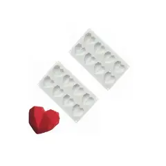 GENERICO - Pack X2 Molde Corazon Diamante Moldes De Silicona Corazón 8