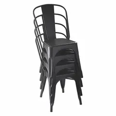 DETODOYMAS - Set De 4 Sillas Áncora De Comedor Tipo Tolix Negras