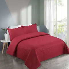 GENERICO - Cubrecama Quilt Verano 2 Plazas - Rojo