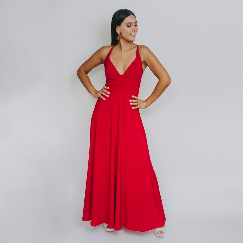 NATALIA SEGUEL - Vestido Sara Rojo Italiano Natalia Seguel