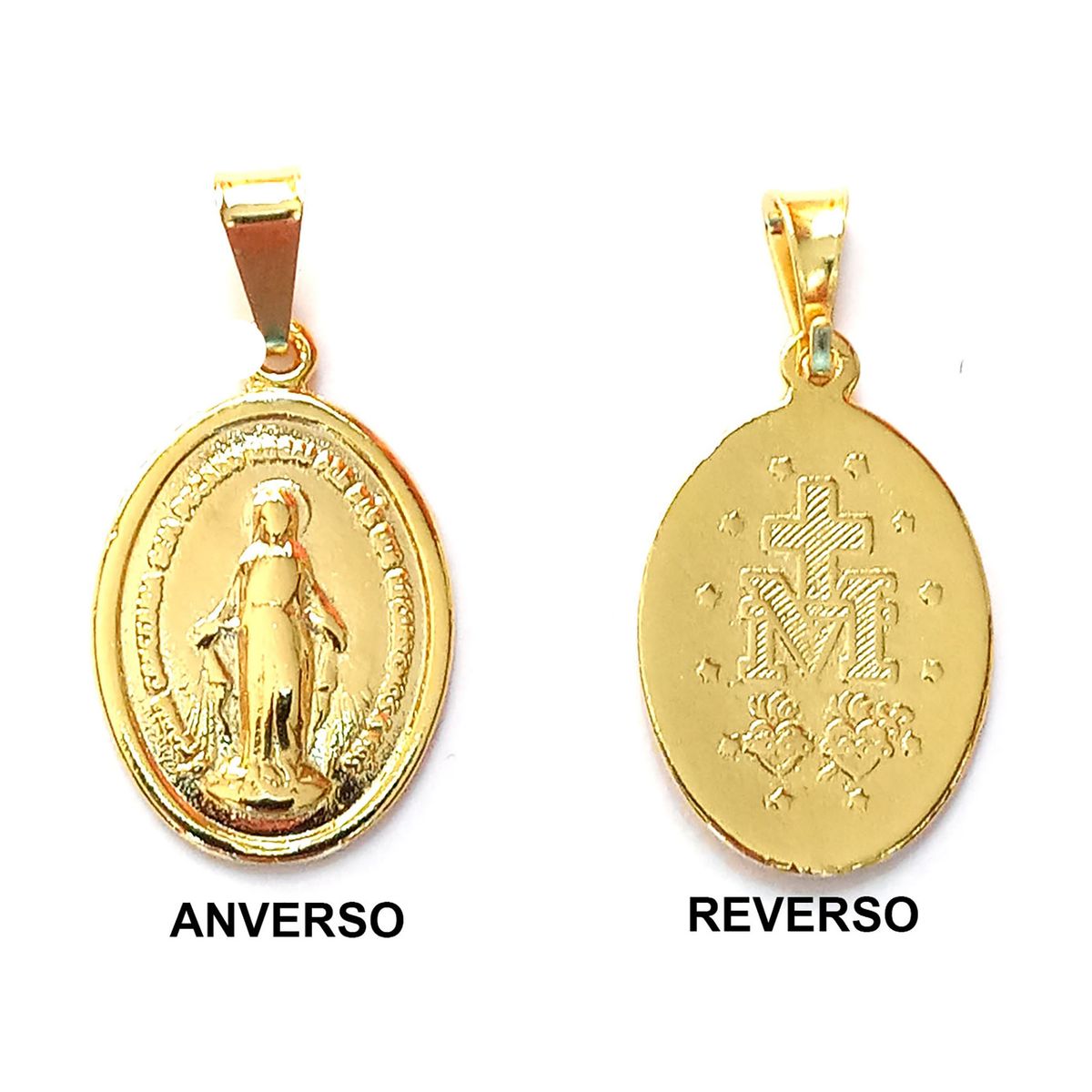 COGGIOLA - Colgante Medalla Virgen de los Rayos 14mm Enchapado Oro 18K