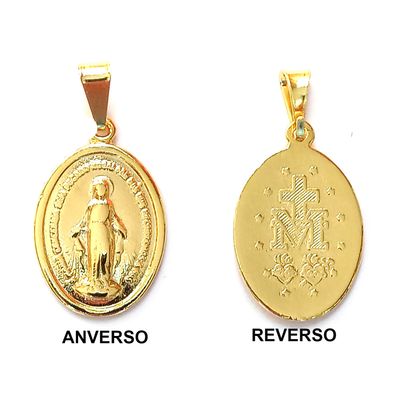 Imagen 2 del producto Colgante Medalla Virgen de los Rayos 14mm Enchapado Oro 18K