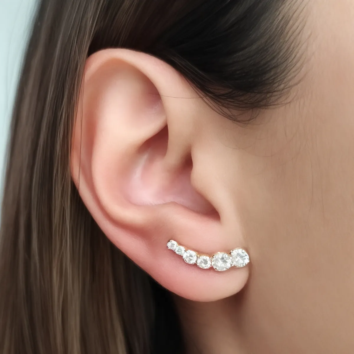COGGIOLA - Aros Trepadores 6 Circones Enchapado Oro 18K